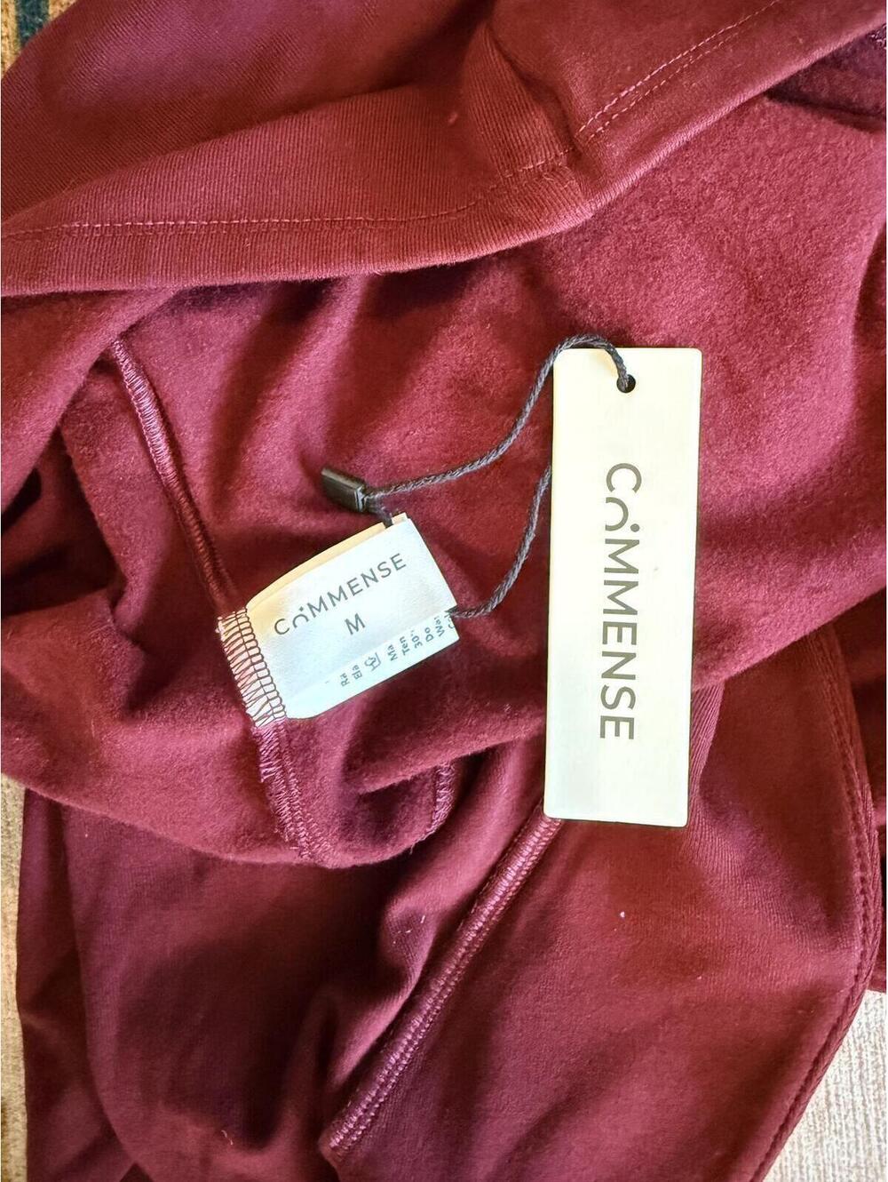 NWT Commense Long Sleeve Wrap Top in Burgundy - Picture 5 of 6